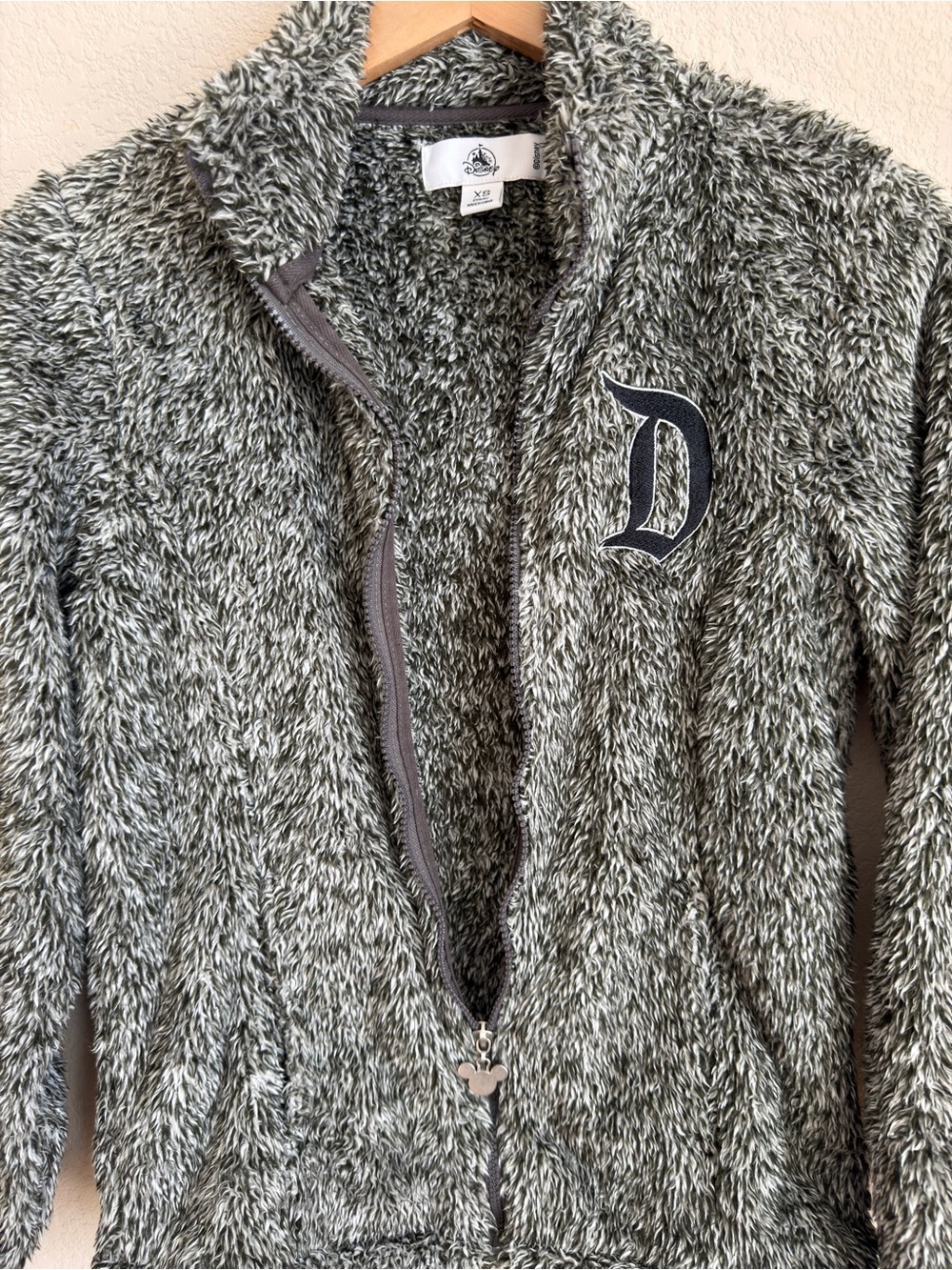Disney Parks Disneyland D Logo High Pile Sherpa Fleece Full Zip Jacket XS Womens - Picture 8 of 11